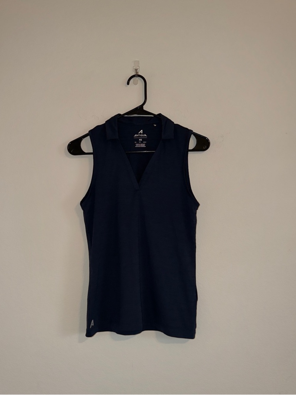 Antigua Navy Sleeveless V-Notch Polo Tank Top
